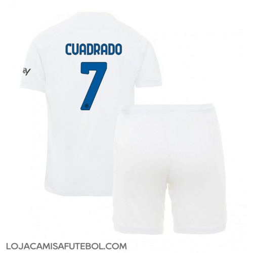 Camisa de Futebol Inter Milan Juan Cuadrado #7 Equipamento Secundário Infantil 2023-24 Manga Curta (+ Calças curtas)